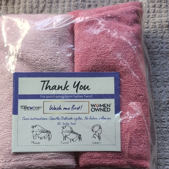 Turbie Twist Set Of 2 Pink Microfiber Hair Towels - Picture 1 of 4